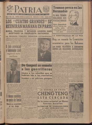 'Patria : diario de Falange Española Tradicionalista y de las J.O.N.S.' - Año XI Número 2ed_3038 - 1946 agosto 28