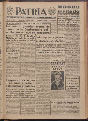 'Patria : diario de Falange Española Tradicionalista y de las J.O.N.S.' - Año XI Número 2ed_3039 - 1946 agosto 29
