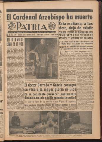'Patria : diario de Falange Española Tradicionalista y de las J.O.N.S.' - Año XI Número 2ed_3073 - 1946 octubre 8