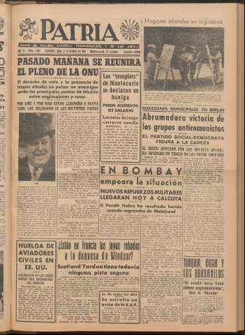 'Patria : diario de Falange Española Tradicionalista y de las J.O.N.S.' - Año XI Número 2ed_3084 - 1946 octubre 21