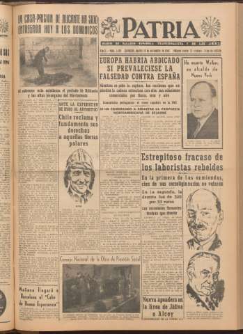 'Patria : diario de Falange Española Tradicionalista y de las J.O.N.S.' - Año XI Número 2ed_3109 - 1946 noviembre 19