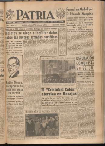 'Patria : diario de Falange Española Tradicionalista y de las J.O.N.S.' - Año XI Número 3116 - 1946 noviembre 27