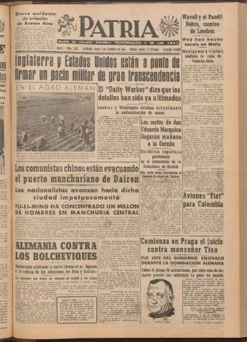 'Patria : diario de Falange Española Tradicionalista y de las J.O.N.S.' - Año XI Número 2ed_3120 - 1946 diciembre 2