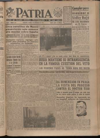 'Patria : diario de Falange Española Tradicionalista y de las J.O.N.S.' - Año XI Número 3121 - 1946 diciembre 3