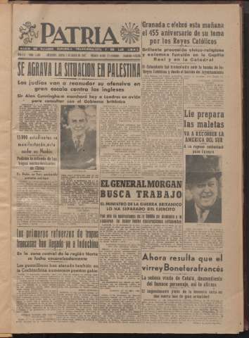 'Patria : diario de Falange Española Tradicionalista y de las J.O.N.S.' - Año XII Número 2ed_3146 - 1947 enero 2