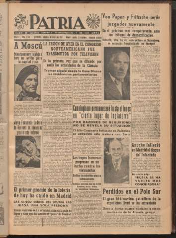 'Patria : diario de Falange Española Tradicionalista y de las J.O.N.S.' - Año XII Número 2ed_3148 - 1947 enero 4