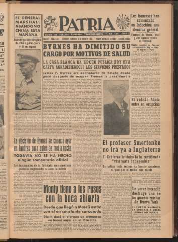 'Patria : diario de Falange Española Tradicionalista y de las J.O.N.S.' - Año XII Número 2ed_3151 - 1947 enero 8