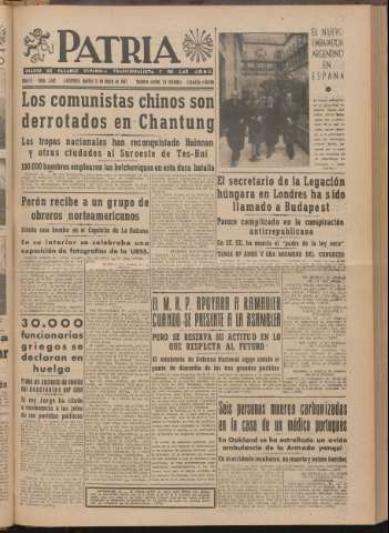 'Patria : diario de Falange Española Tradicionalista y de las J.O.N.S.' - Año XII Número 2ed_3162 - 1947 enero 21