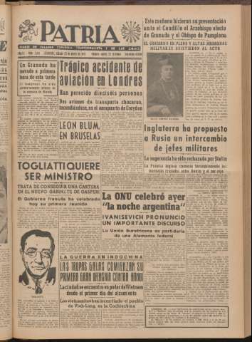'Patria : diario de Falange Española Tradicionalista y de las J.O.N.S.' - Año XII Número 2ed_3166 - 1947 enero 25