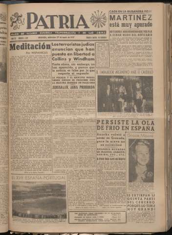 'Patria : diario de Falange Española Tradicionalista y de las J.O.N.S.' - Año XII Número 3169 - 1947 enero 29