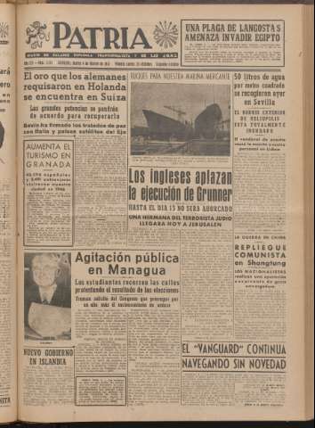 'Patria : diario de Falange Española Tradicionalista y de las J.O.N.S.' - Año XII Número 2ed_3174 - 1947 febrero 4
