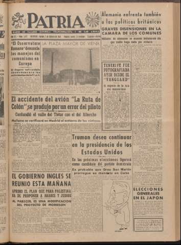 'Patria : diario de Falange Española Tradicionalista y de las J.O.N.S.' - Año XII Número 2ed_3177 - 1947 febrero 7