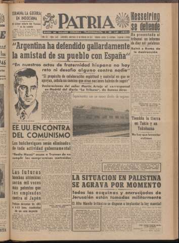 'Patria : diario de Falange Española Tradicionalista y de las J.O.N.S.' - Año XII Número 2ed_3187 - 1947 febrero 19