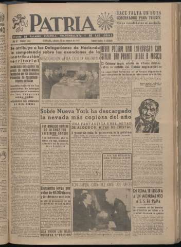 'Patria : diario de Falange Española Tradicionalista y de las J.O.N.S.' - Año XII Número 3190 - 1947 febrero 22