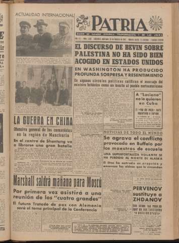 'Patria : diario de Falange Española Tradicionalista y de las J.O.N.S.' - Año XII Número 2ed_3193 - 1947 febrero 26