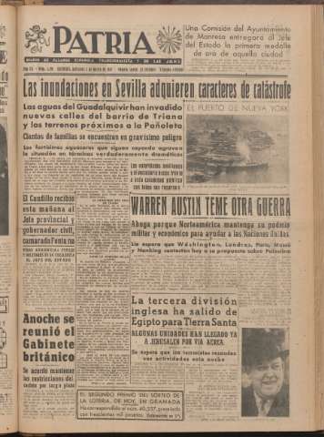 'Patria : diario de Falange Española Tradicionalista y de las J.O.N.S.' - Año XII Número 2ed_3199 - 1947 marzo 5