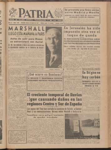 'Patria : diario de Falange Española Tradicionalista y de las J.O.N.S.' - Año XII Número 2ed_4000 - 1947 marzo 6
