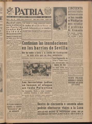 'Patria : diario de Falange Española Tradicionalista y de las J.O.N.S.' - Año XII Número 2ed_4001 - 1947 marzo 7