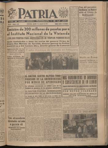'Patria : diario de Falange Española Tradicionalista y de las J.O.N.S.' - Año XII Número 4002 - 1947 marzo 8