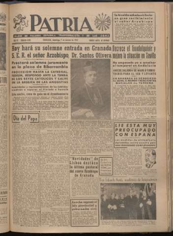 'Patria : diario de Falange Española Tradicionalista y de las J.O.N.S.' - Año XII Número 4003 - 1947 marzo 9