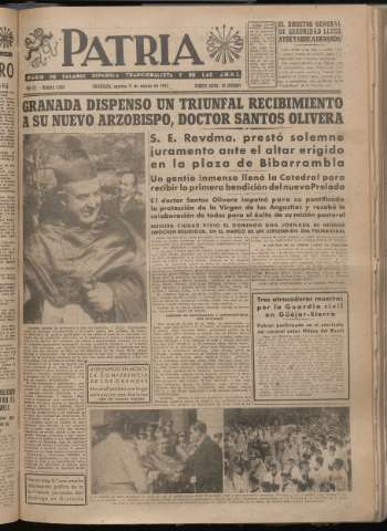 'Patria : diario de Falange Española Tradicionalista y de las J.O.N.S.' - Año XII Número 4004 - 1947 marzo 11