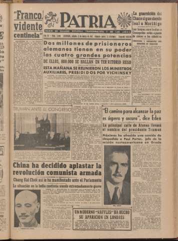 'Patria : diario de Falange Española Tradicionalista y de las J.O.N.S.' - Año XII Número 2ed_4008 - 1947 marzo 15