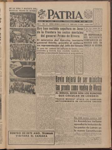 'Patria : diario de Falange Española Tradicionalista y de las J.O.N.S.' - Año XII Número 2ed_4017 - 1947 marzo 26