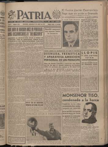 'Patria : diario de Falange Española Tradicionalista y de las J.O.N.S.' - Año XII Número 4034 - 1947 abril 16