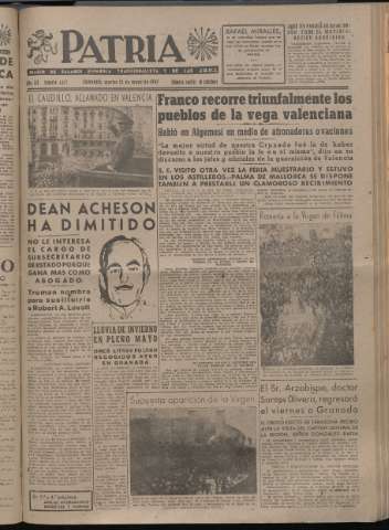 'Patria : diario de Falange Española Tradicionalista y de las J.O.N.S.' - Año XII Número 4057 - 1947 mayo 13