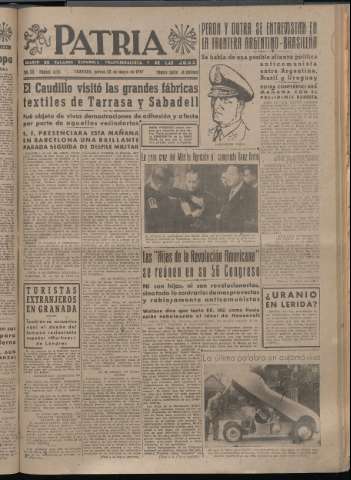 'Patria : diario de Falange Española Tradicionalista y de las J.O.N.S.' - Año XII Número 4065 - 1947 mayo 22