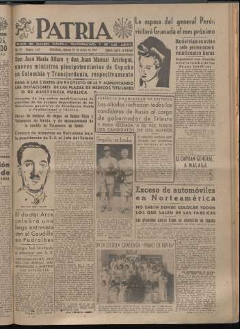 'Patria : diario de Falange Española Tradicionalista y de las J.O.N.S.' - Año XII Número 4067 - 1947 mayo 24