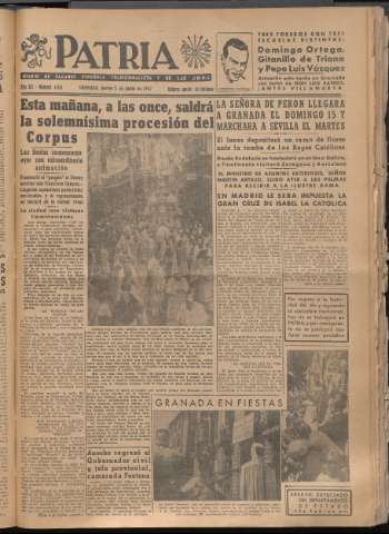'Patria : diario de Falange Española Tradicionalista y de las J.O.N.S.' - Año XII Número 4076 - 1947 junio 5