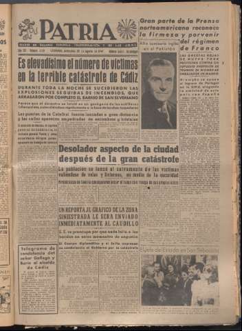 'Patria : diario de Falange Española Tradicionalista y de las J.O.N.S.' - Año XII Número 4120 - 1947 agosto 20