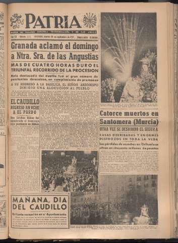 'Patria : diario de Falange Española Tradicionalista y de las J.O.N.S.' - Año XII Número 4155 - 1947 septiembre 30