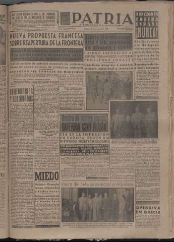 'Patria : diario de Falange Española Tradicionalista y de las J.O.N.S.' - Año XII Número 4195 - 1947 noviembre 15