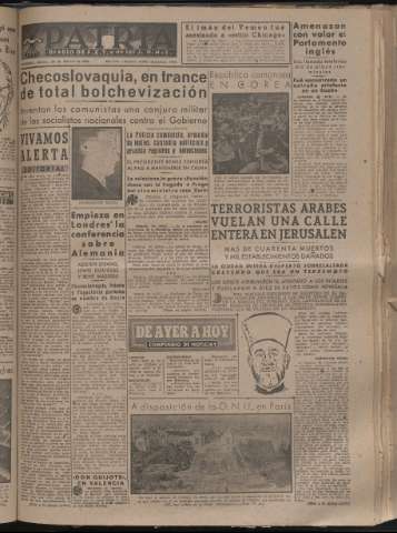 'Patria : diario de Falange Española Tradicionalista y de las J.O.N.S.' - Año XIII Número 4279 - 1948 febrero 24