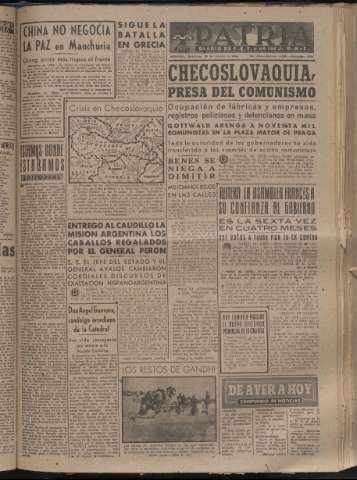 'Patria : diario de Falange Española Tradicionalista y de las J.O.N.S.' - Año XIII Número 4280 - 1948 febrero 25