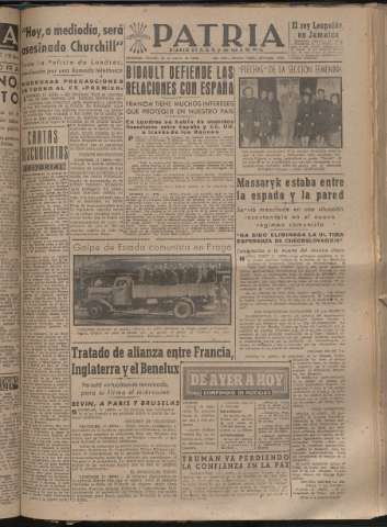 'Patria : diario de Falange Española Tradicionalista y de las J.O.N.S.' - Año XIII Número 4294 - 1948 marzo 12