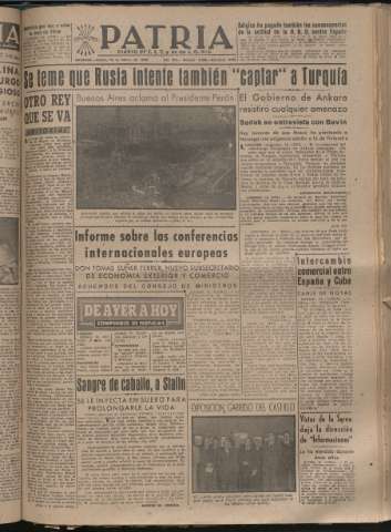 'Patria : diario de Falange Española Tradicionalista y de las J.O.N.S.' - Año XIII Número 4295 - 1948 marzo 13