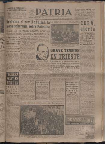 'Patria : diario de Falange Española Tradicionalista y de las J.O.N.S.' - Año XIII Número 4333 - 1948 abril 28