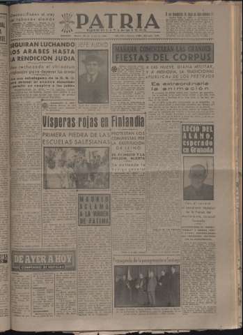 'Patria : diario de Falange Española Tradicionalista y de las J.O.N.S.' - Año XIII Número 4356 - 1948 mayo 25