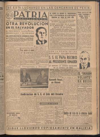 'Patria : diario de Falange Española Tradicionalista y de las J.O.N.S.' - Año XIII Número 4529 - 1948 diciembre 16