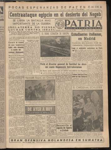 'Patria : diario de Falange Española Tradicionalista y de las J.O.N.S.' - Año XIV Número 4545 - 1949 enero 5
