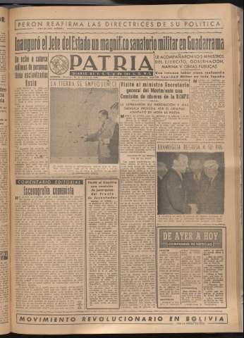 'Patria : diario de Falange Española Tradicionalista y de las J.O.N.S.' - Año XIV Número 4585 - 1949 febrero 20