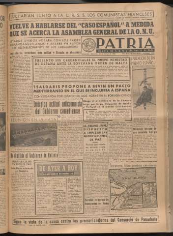 'Patria : diario de Falange Española Tradicionalista y de las J.O.N.S.' - Año XIV Número 4587 - 1949 febrero 23