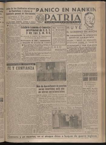'Patria : diario de Falange Española Tradicionalista y de las J.O.N.S.' - Año XIV Número 4636 - 1949 abril 22
