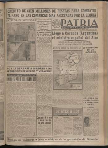 'Patria : diario de Falange Española Tradicionalista y de las J.O.N.S.' - Año XIV Número 4637 - 1949 abril 23
