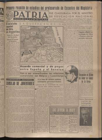 'Patria : diario de Falange Española Tradicionalista y de las J.O.N.S.' - Año XIV Número 4638 - 1949 abril 24