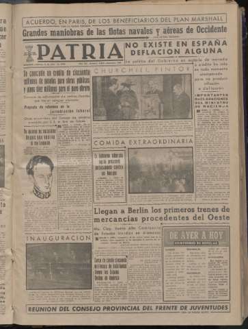 'Patria : diario de Falange Española Tradicionalista y de las J.O.N.S.' - Año XIV Número 4897 - 1949 julio 2