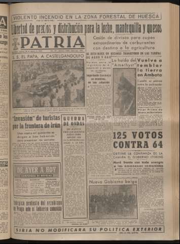 'Patria : diario de Falange Española Tradicionalista y de las J.O.N.S.' - Año XIV Número 4937 - 1949 agosto 18